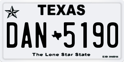 TX license plate DAN5190