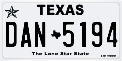 TX license plate DAN5194