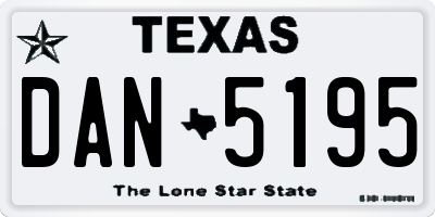 TX license plate DAN5195