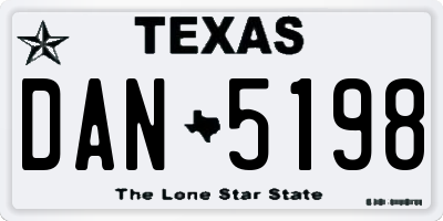 TX license plate DAN5198