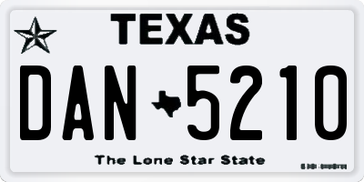 TX license plate DAN5210