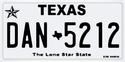 TX license plate DAN5212