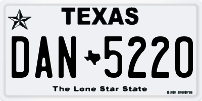 TX license plate DAN5220