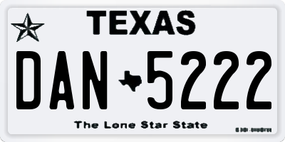 TX license plate DAN5222