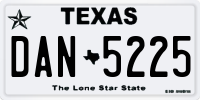 TX license plate DAN5225