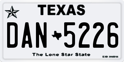 TX license plate DAN5226