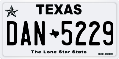TX license plate DAN5229