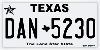 TX license plate DAN5230