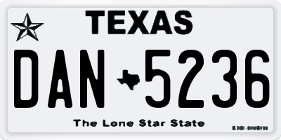 TX license plate DAN5236