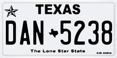 TX license plate DAN5238