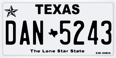 TX license plate DAN5243