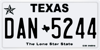 TX license plate DAN5244