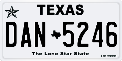 TX license plate DAN5246