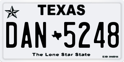 TX license plate DAN5248