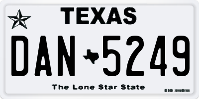 TX license plate DAN5249