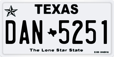 TX license plate DAN5251