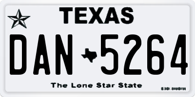 TX license plate DAN5264