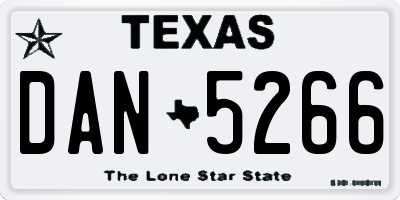 TX license plate DAN5266
