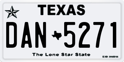 TX license plate DAN5271