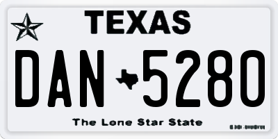 TX license plate DAN5280