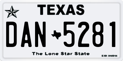 TX license plate DAN5281