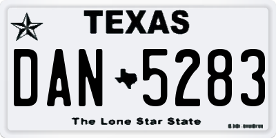 TX license plate DAN5283