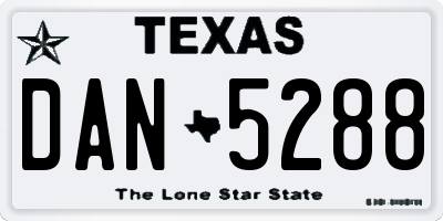 TX license plate DAN5288