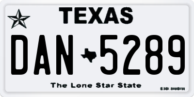 TX license plate DAN5289