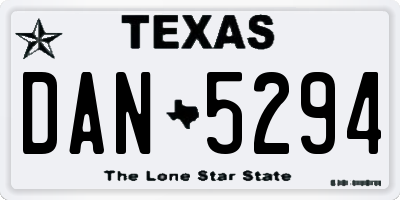 TX license plate DAN5294