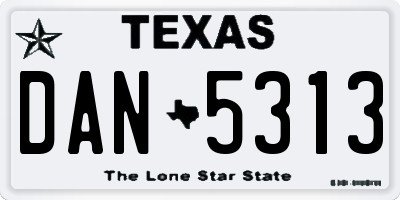 TX license plate DAN5313