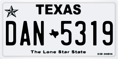 TX license plate DAN5319