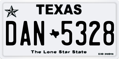 TX license plate DAN5328