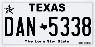 TX license plate DAN5338