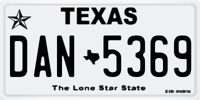 TX license plate DAN5369