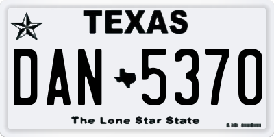 TX license plate DAN5370