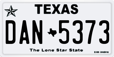 TX license plate DAN5373