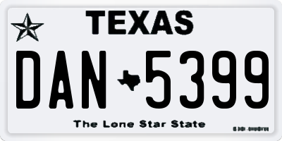 TX license plate DAN5399