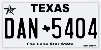 TX license plate DAN5404