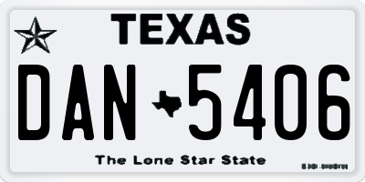 TX license plate DAN5406