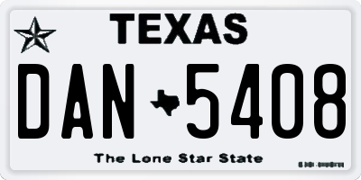 TX license plate DAN5408