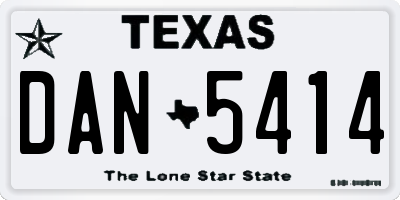 TX license plate DAN5414