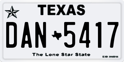TX license plate DAN5417