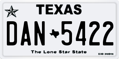 TX license plate DAN5422