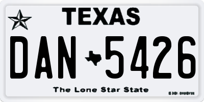 TX license plate DAN5426