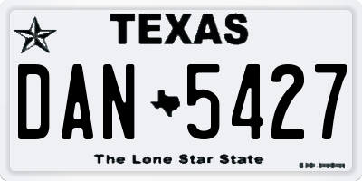 TX license plate DAN5427