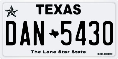 TX license plate DAN5430