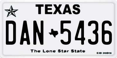 TX license plate DAN5436