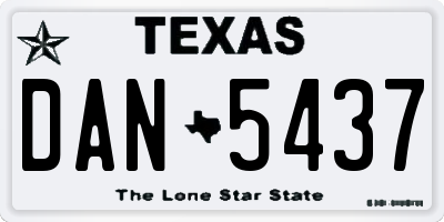 TX license plate DAN5437
