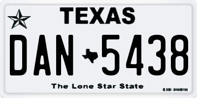 TX license plate DAN5438