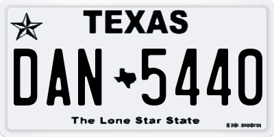 TX license plate DAN5440